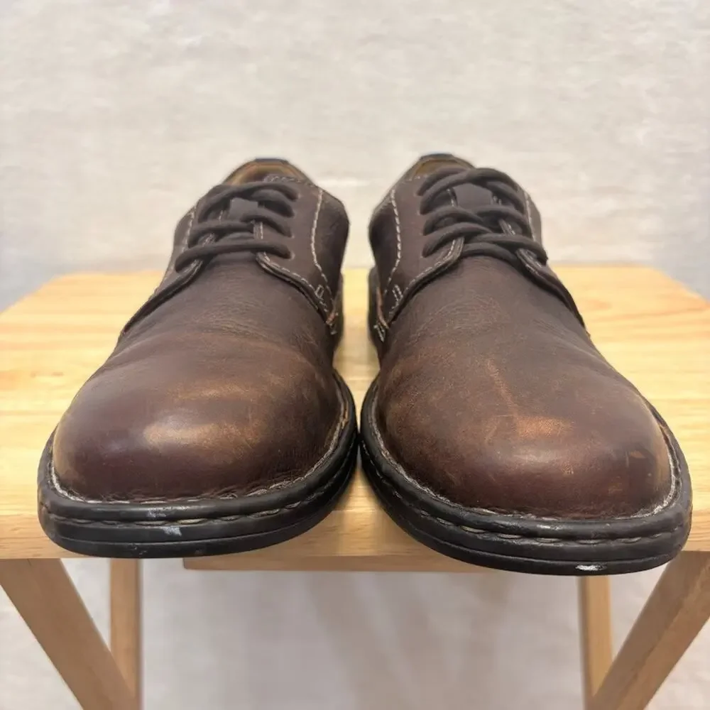 Clarks Dress Shoes Kyros Oxford Brown Leather Lace Up Chukka Shoe Men’s Size 11M